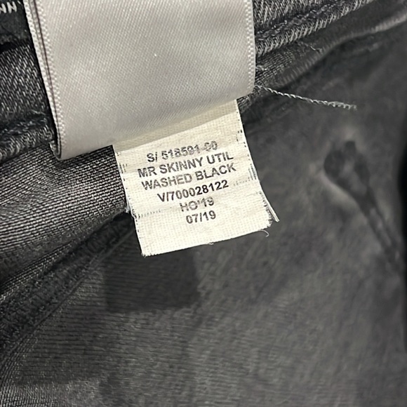 Banana Republic Mid Rise Skinny Utility Black Washed Jean size 4/27 - Picture 7 of 9